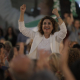 La secretaria general del PSOE de Andalucía y candidata a la Presidencia de la Junta de Andalucía, María Jesús Montero, este domingo en Gibraleón. CLARA CARRASCO/EUROPA PRESS
