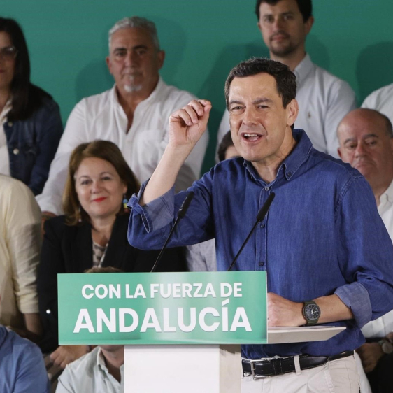 El presidente del PP-A, Juanma Moreno, interviene en la Interparlamentaria del PP-A en Córdoba. MADERO CUBERO/EUROPA PRESS