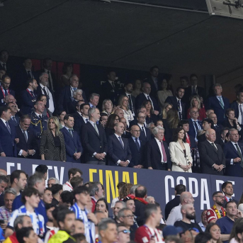 Milagros Tolon, Juanma Moreno, King Felipe VI of Spain, Luis de la Fuente, Enrique Cerezo, Isabel Diaz Ayuso, Jose Luis Martinez-Almeida during the Spanish Cup, Copa del Rey Joaquin Corchero / AFP7 / Europa Press