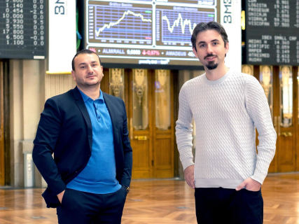 De izquierda a derecha,  el cofundador y co-consejero delegado de Bit2Me, Andrei Manuel; y el cofundador y consejero delegado de Bit2Me, Leif Ferreira. BIT2ME