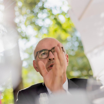 FILED - 08 September 2021, Berlin: Achim Wambach, President of the Centre for European Economic Research (ZEW), talks to the Deutsche Presse-Agentur during an interview in a Berlin restaurant. Photo: Christoph Soeder/dpa Christoph Soeder/dpa