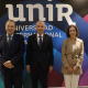 José María Vázquez-García Peñuela; rector de UNIR; Óscar García Maceiras, CEO de Inditex; y Cristina Ruiz, presidenta de PROEDUCA, en el acto de AULA UNIR UNIR
