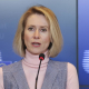 La Alta Representante de la Unión Europea para Política Exterior, Kaja Kallas, en una rueda de prensa tras el Consejo de Asuntos Exteriores (CAE) celebrado este martes en Luxemburgo. FRANCOIS LENOIR