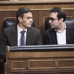 Pedro Sánchez y Carlos Cuerpo, en el hemiciclo EUROPA PRESS
