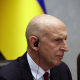 El ministro de Defensa británico, John Healey, durante una rueda de prensa en Kiev.  Europa Press/Contacto/Nina Liashonok