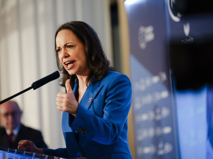La líder opositora venezolana, María Corina Machado, durante un desayuno informativo organizado por Fórum Europa, en el Four Seasons, a 20 de abril de 2026, en Madrid (España). Mateo Lanzuela - Europa Press