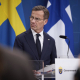 El primer ministro sueco, Ulf Kristersson, durante una rueda de prensa en Estocolmo. Europa Press/Contacto/Pool /Ukrainian Presidentia