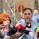 El presidente de ERC, Oriol Junqueras, en una atención a los medios EUROPA PRESS
