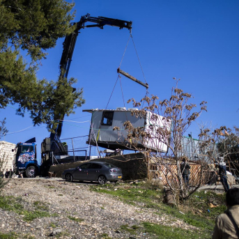 Una estructura retirada por las autoridades israelíes en Sheij Yarrá, en Jerusalén Este Ilia Yefimovich/dpa