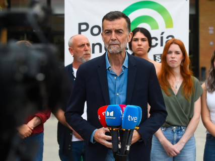 El candidato de Por Andalucía a la Presidencia de la Junta, Antonio Maíllo, en una comparecencia de prensa en Málaga para informar sobre asuntos relacionados con universidades. A 23 de abril de 2026. (Foto de archivo). Álex Zea - Europa Press