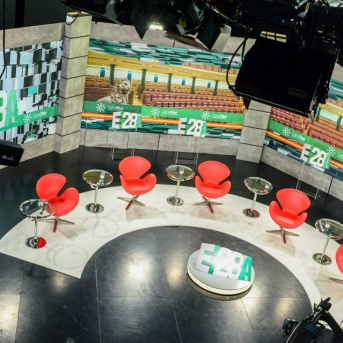 Plató de la RTVA para los debates provinciales de los candidatos a las elecciones generales del 28 de abril. (Foto de archivo). RTVA