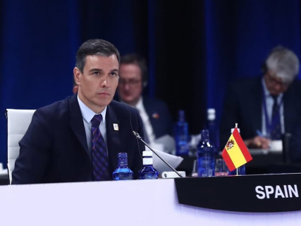El presidente del Gobierno, Pedro Sánchez, durante la cumbre de la OTAN. OTAN