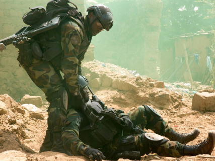 Soldados de Camerún, Níger y Burkina Faso participan en un entrenamiento de combate simulado en un pueblo hostil junto con soldados de Burkina Faso y Níger durante el ejercicio  Europa Press/Contacto/Dracorius White