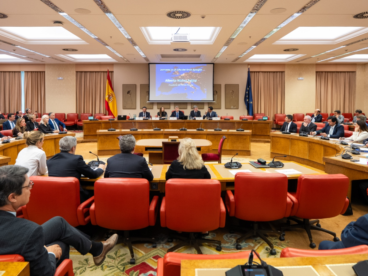 Imagen de la Sala Constitucional, donde se celebró la jornada 'A un año del gran apagón'. Foto: Demócrata. 