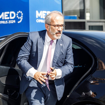 El ministro de Exteriores de Portugal, Paulo Rangel, en una reunión europea en Chipre.  Europa Press/Contacto/Kostas Pikoulas