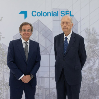 El consejero delegado de Colonial (izq), Pere Viñolas, y el presidente, Juan José Brugera COLONIAL