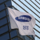 08 July 2025, South Korea, ·¿ïæº°·ã: The flag of Samsung Electronics Co., South Korea's tech powerhouse and the world's leading manufacturer of memory chips and smartphones, waves outside the company's headquarters in Seoul. Photo: -/YNA/dpa -/YNA/dpa