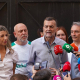 Antonio Maíllo, candidato de Por Andalucía a la Presidencia de la Junta, con Yolanda Díaz, vicepresidenta del Gobierno. ALEX ZEA / EUROPA PRESS