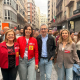 Arcadi España, diana Morant y Bernabé en la manifestación del Primero de Mayo PSPV
