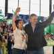 La secretaria general del PSOE-A y candidata a la presidencia de la Junta de Andalucía, María Jesús Montero, y el expresidente del Gobierno José Luis Rodríguez Zapatero, en un mitin en Cártama (Málaga). ALEX ZEA/EUROPA PRESS