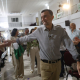 El candidato de la coalición Por Andalucía a la Presidencia de la Junta de Andalucía, Antonio Maíllo, en Fuentes de Andalucía. POR ANDALUCÍA