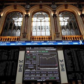 Paneles de la Bolsa Española. Eduardo Parra - Europa Press
