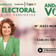 Cartel anunciador de la participación de la candidata del PSOE-A a la Presidencia de la Junta, María Jesús Montero, en el ciclo electoral organizado por Europa Press Andalucía con motivo de los comicios del 17M EUROPA PRESS