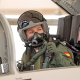 La Princesa de Asturias en un avión a reacción F-5 en la base aérea de Talavera la Real (Badajoz) CASA DE S. M. EL REY