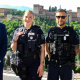 Los agentes de la policía francesa y alemana han sido presentados en el Mirador de San Nicolás por el subdelegado del Gobierno en Granada, José Antonio Montilla, junto con el comisario jefe provincial de Granada, Rafael Rodríguez. POLICÍA NACIONAL