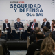 Representantes de Indra, GMV, Ministerio de Defensa, Navantia y Escribano (de izquierda a derecha) en la II Jornada de Seguridad y Defensa Global de Europa Press Fernando Sánchez - Europa Press