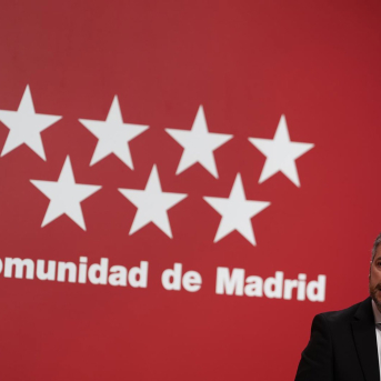 El consejero de Presidencia, Justicia y Administración Local de la Comunidad de Madrid, Miguel Ángel García Martín, en rueda de prensa posterior al Consejo de Gobierno COMUNIDAD DE MADRID