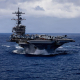 El portaaviones de la clase Nimitz de la Armada de los Estados Unidos, el USS George H. W. Bush, navega por el este de África en el marco de la operación 'Furia Épica'. Europa Press/Contacto/Handout/U.S Navy