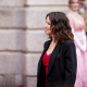 La presidenta la Comunidad de Madrid, Isabel Díaz Ayuso, durante la recreación histórica del 2 de mayo, en la Puerta del Sol
