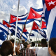 Banderas de Cuba en un acto homenaje a Camilo Cienfuegos en La Habana PRESIDENCIA DE CUBA