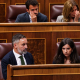 El presidente de Vox, Santiago Abascal, y la portavoz de Vox en el Congreso, Pepa Millán, durante una sesión plenaria en el Congreso Matias Chiofalo - Europa Press