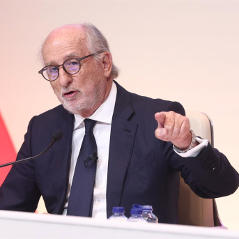 El presidente de Repsol, Antonio Brufau, durante la Junta General de Accionistas de Repsol, en el Campus Repsol, a 14 de mayo de 2026, en Madrid (España). Eduardo Parra - Europa Press