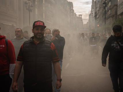 Manifestación del sector del Metal en Vigo, a 14 de mayo de 2026. ADRIAN IRAGO