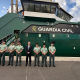 El delegado del Gobierno en Canarias, Anselmo Pestana, con integrantes de la Guardia Civil tras conocer el buque  'Duque de Ahumada', que ha hecho escala en el puerto de Las Palmas DELEGACIÓN DEL GOBIERNO EN CANARIAS