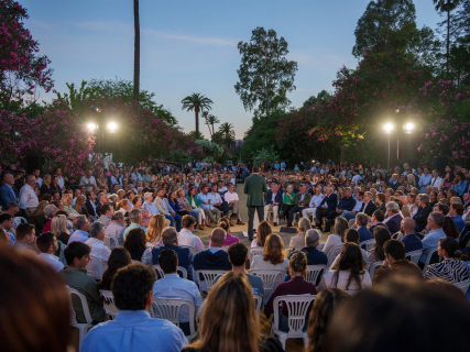 El presidente del PP de Andalucía y candidato a la reelección a la Junta, Juanma Moreno, en el acto de inicio de campaña de las elecciones de 17M. Francisco J. Olmo - Europa Press