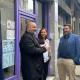 Los dirigentes de Podemos Richar Vaquero, Miren Echeveste y Victor Lasa, en San Sebastián PODEMOS EUSKADI