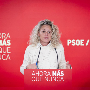 La portavoz de la Ejecutiva Federal del PSOE, Montse Mínguez, durante una rueda de prensa en una imagen de archivo  A. Pérez Meca - Europa Press