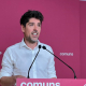 El portavoz de los Comuns en el Parlament, David Cid, en una rueda de prensa este lunes EUROPA PRESS