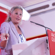 La portavoz del PSOE, Montse Mínguez, ofrece una rueda de prensa tras la reunión de la Ejecutiva Federal tras las elecciones andaluzas del 17M. EVA ERCOLANESE
