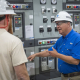 4-30-24 - 700024R7890 - SCR Report Employee Photos - Charles Allen At The Roanoke Rapids Hydro Power Station. Outside, Working At Desk And In The Plant With A Co-Worker. Employee Feature DOMINION ENERGY