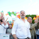 El presidente de Vox, Santiago Abascal (c) durante un acto público de campaña. A 14 de mayo de 2026, en El Ejido, Almería (Andalucía, España).  Marian León - Europa Press