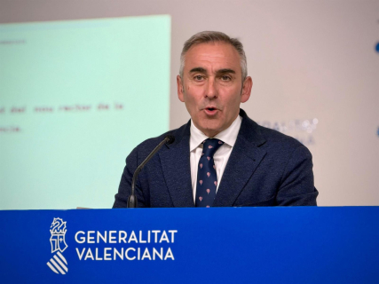 El portavoz del Consell y conseller de Agricultura, Agua, Ganadería y Pesca, Miguel Barrachina, en rueda de prensa tras el pleno del Consell EUROPA PRESS