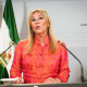 La consejera de Economía, Hacienda, Fondos Europeos y Diálogo Social y portavoz de la Junta de Andalucía en funciones, Carolina España, durante la rueda de prensa posterior al Consejo de Gobierno. MARÍA JOSÉ LÓPEZ / EUROPA PRESS