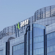 Fachada y letras del Edificio de Aena Piovera Azul, sede central de la empresa, en Madrid (España) a 24 de febrero de 2020. Ricardo Rubio - Europa Press