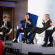Adrián Barbón, Alfonso Rueda y Alfonso Fernández Mañueco, en la mesa redonda JUAN VEGA / EUROPA PRESS