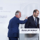 El ministro de Política Territorial y Memoria Democrática, Ángel Víctor Torres, y el conseller de la Presidencia de la Generalitat, Albert Dalmau, tras reunión de la Comisión bilateral Estado-Generalitat, en julio de 2025 David Zorrakino - Europa Press
